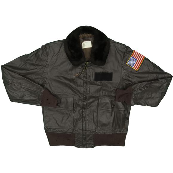 80s Vintage G-1 Air Force USN Bomber Leather Jacket